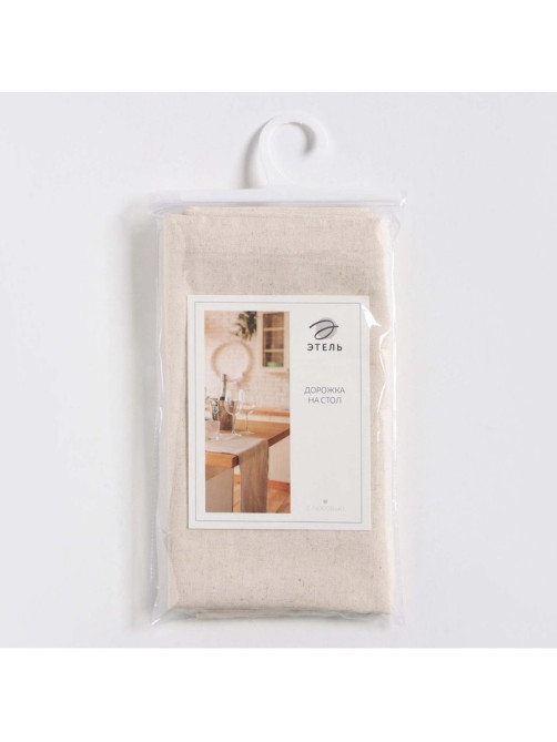 Дорожка на стол «Этель» ECO, 40×136 ±6 см, 70% хлопок, 30% лён, 190 г/м², молочная