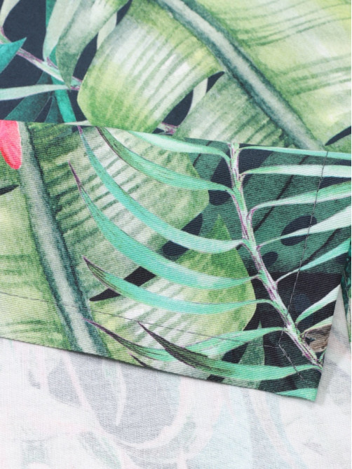 Дорожка на стол «Этель» Tropical parrots 40×146 см, 100% хлопок, саржа 190 г/м², зелёная/чёрная