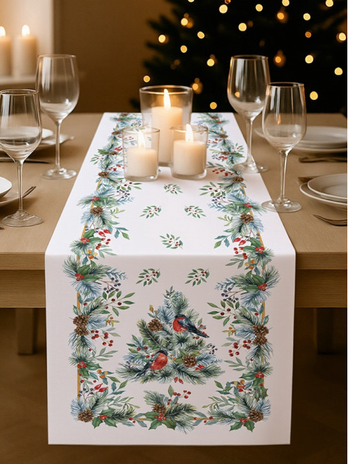 Дорожка новогодняя на стол «Этель» Christmas bells, 40×147±5 см, 100% хлопок, саржа 190 г/м²