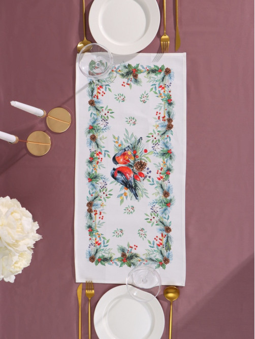 Дорожка новогодняя на стол «Этель» Christmas bells, 30×70±5 см, 100% хлопок, саржа 190 г/м²