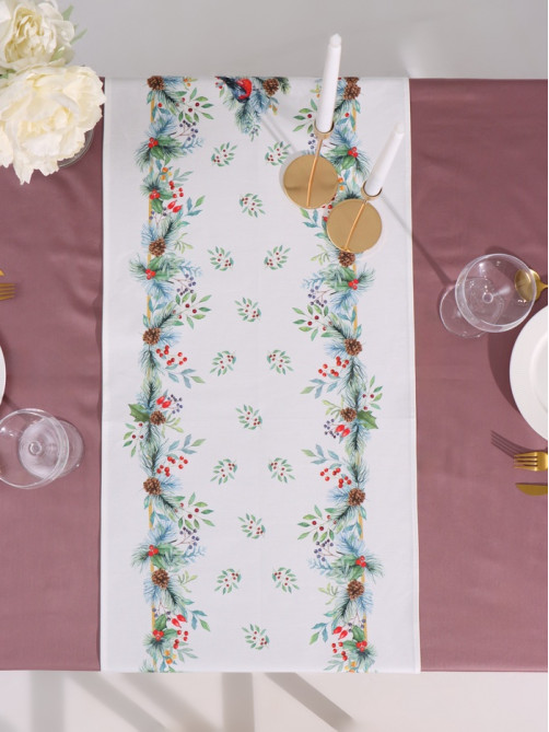 Дорожка новогодняя на стол «Этель» Christmas bells, 40×147±5 см, 100% хлопок, саржа 190 г/м²