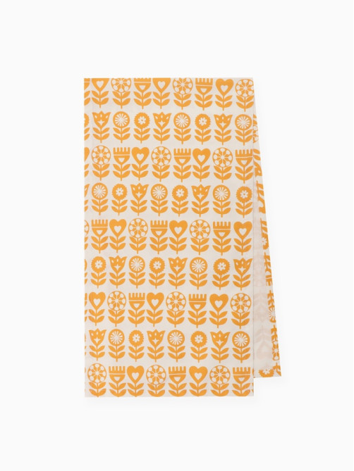 Дорожка на стол «Этель» Yellow garden 40×149 см, 100% хлопок, саржа 190 г/м², белая/жёлтая