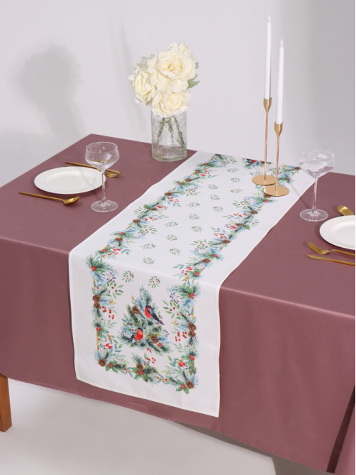 Дорожка новогодняя на стол «Этель» Christmas bells, 40×147±5 см, 100% хлопок, саржа 190 г/м²