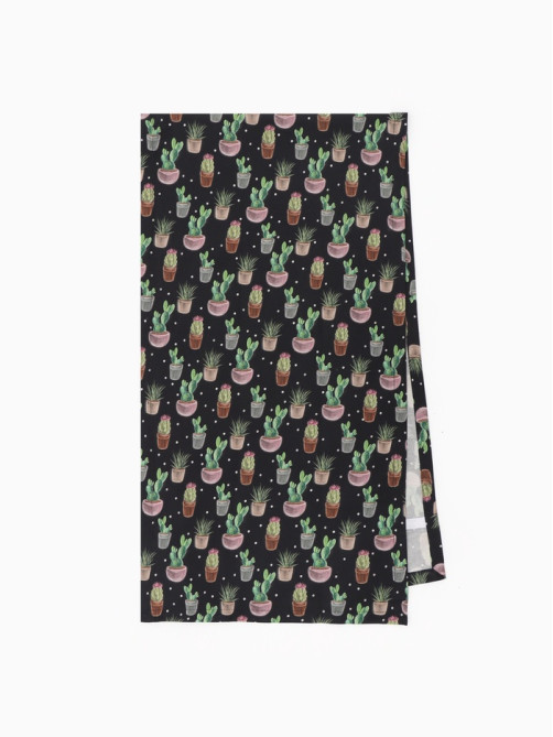 Дорожка на стол «Этель» Succulents 40×149 см, 100% хлопок, саржа 190 г/м², чёрная