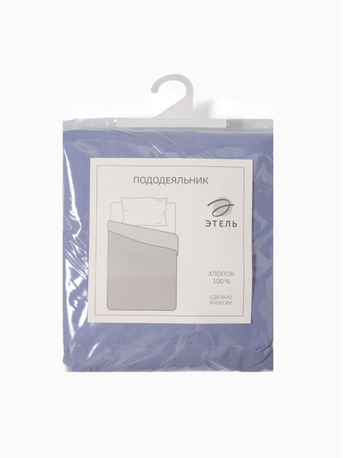 Пододеяльник евро «Этель» Plain collection, 200×215 см, поплин, голубой