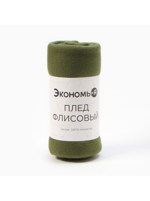 Плед флисовый «Экономь и Я», 150×180 см, 160 г/м², зелёный
