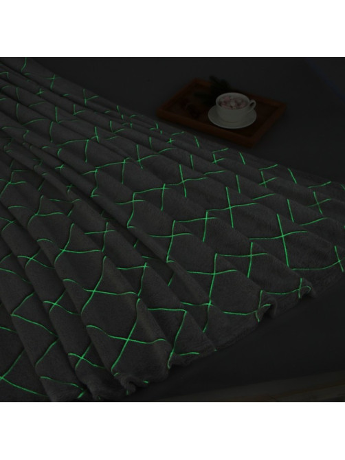 Плед светящийся в темноте «Этель. Ромбы», 200×220 см, серый