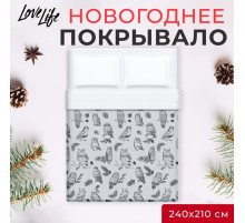 Покрывало евро макси LoveLife Owls 240×210±5 см, микрофайбер