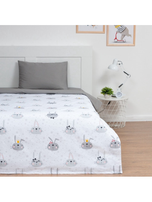 Покрывало 1.5-спальное «Этель» Funny rabbits, 145×210 см, хлопок 100%