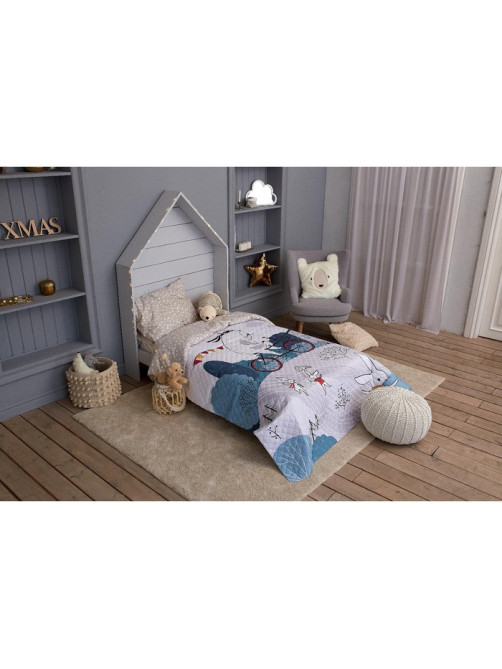 Покрывало 1.5-спальное «Этель» Brave bear, 145×210 см, микрофибра