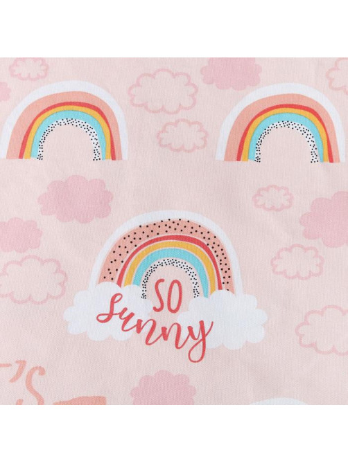 Штора портьерная «Этель» Pink Rainbow, 145×260 см, рогожка