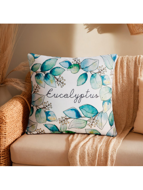 Подушка декоративная «Этель» Eucalyptus, 40×40 см, велюр