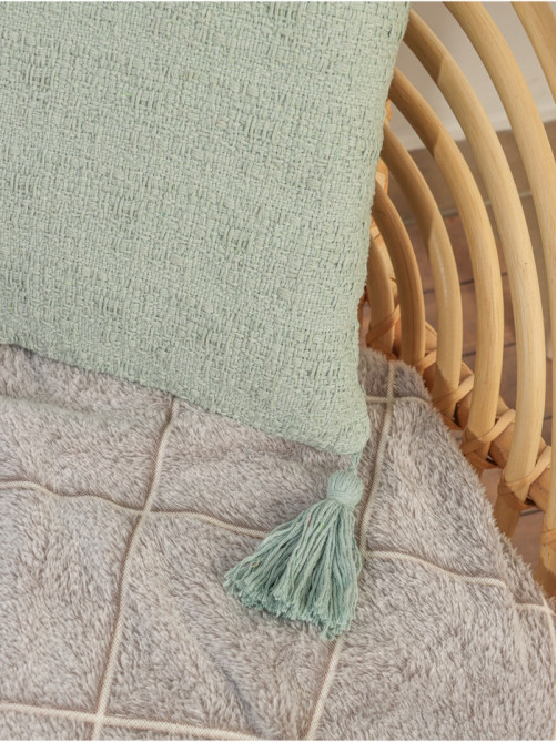 Наволочка декоративная с кисточками SL Home TASSEL, 45×45 см, оливковая