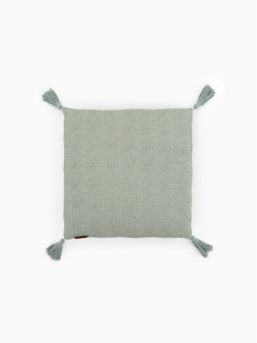 Наволочка декоративная с кисточками SL Home TASSEL, 45×45 см, оливковая