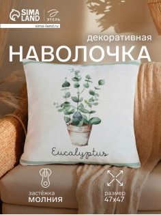 Наволочка декоративная «Этель. Эвкалипт» (вид 2), 47×47 см, 100% хлопок