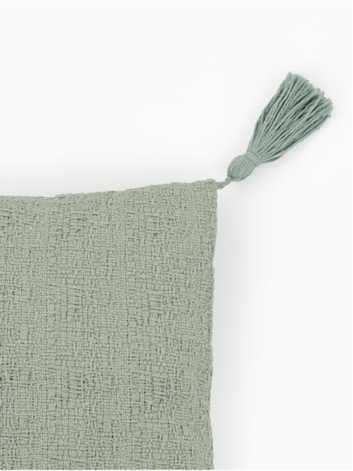 Наволочка декоративная с кисточками SL Home TASSEL, 45×45 см, оливковая