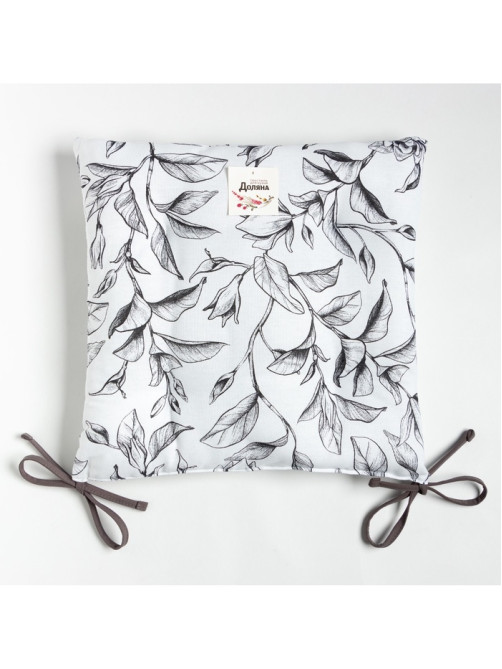 Подушка на стул «Доляна» Plant leaves, 42×42 см, белая