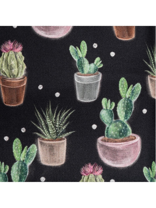 Подушка на стул «Этель» Succulents, 42×42 см, чёрная