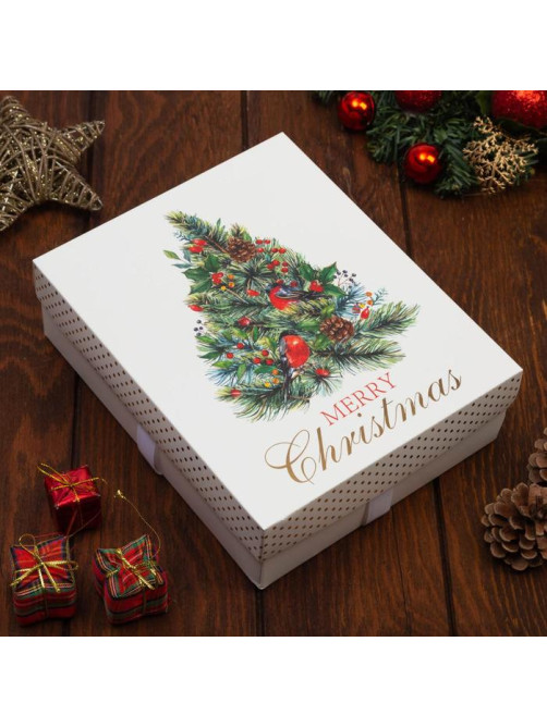 Полотенца махровые «Этель» Merry christmas, 30×30 см - 5 шт., 100% хлопок, 340 г/м²