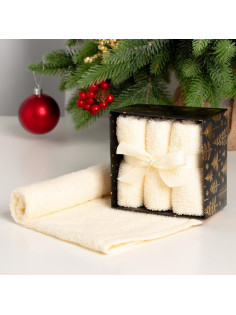 Полотенца махровые «Этель» Merry Christmas, 30×30 см - 3 шт., хлопок 340 г/м²