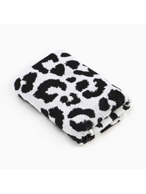 Полотенце махровое «Этель» Leopard, 50×90 см, 100% хлопок, 420 г/м², чёрно-белое