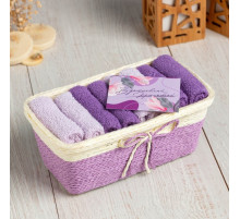 Салфетки махровые «Этель» Beautiful, 30×30 см - 8 шт., 100% хлопок, сиреневые