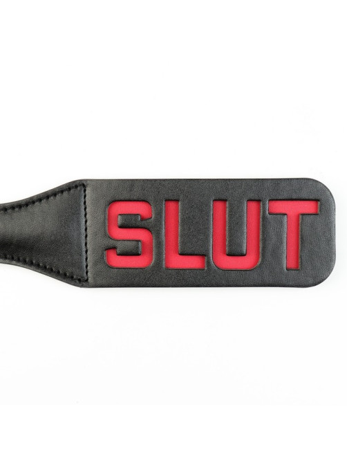 Шлёпалка БДСМ «SLUT», черная, ПВХ, 38×5 см