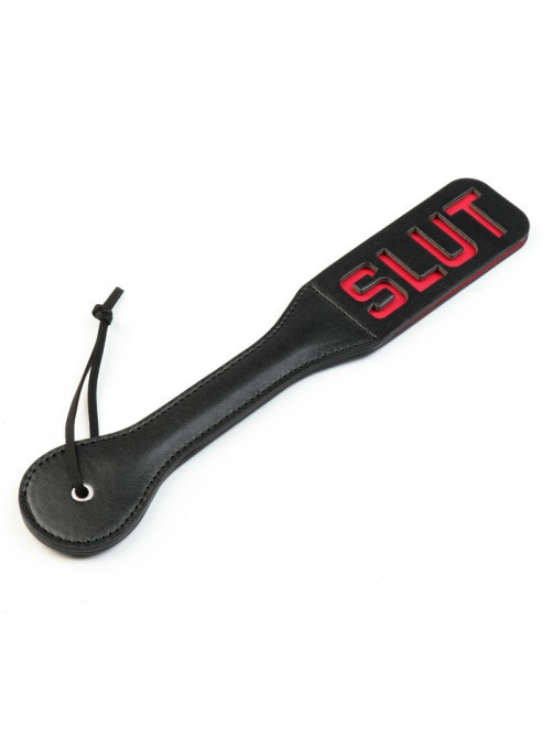 Шлёпалка БДСМ «SLUT», черная, ПВХ, 38×5 см