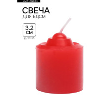 Свеча для БДСМ «‎Роза», красная, низкотемпературный воск, 3.2 см
