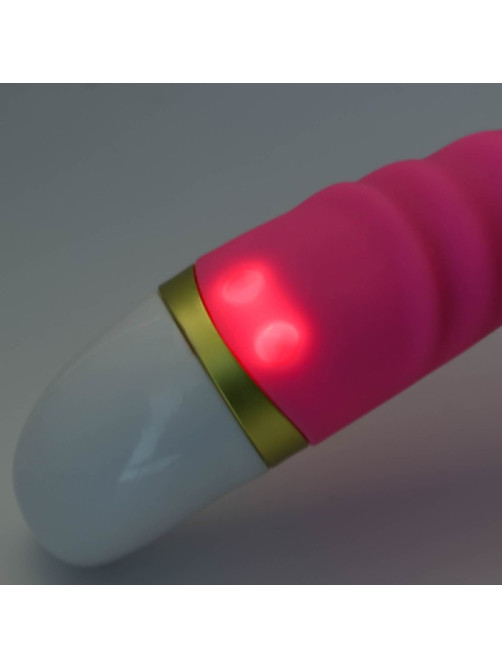 Вибратор со стимуляцией точки G, 19×3.5 см, розовый