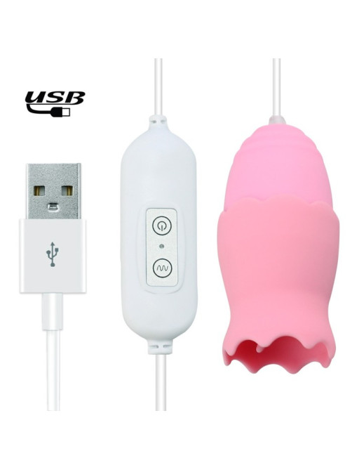 Виброяйца с насадкой для сосков и клитора, 12 режимов, USB, силикон, розовый