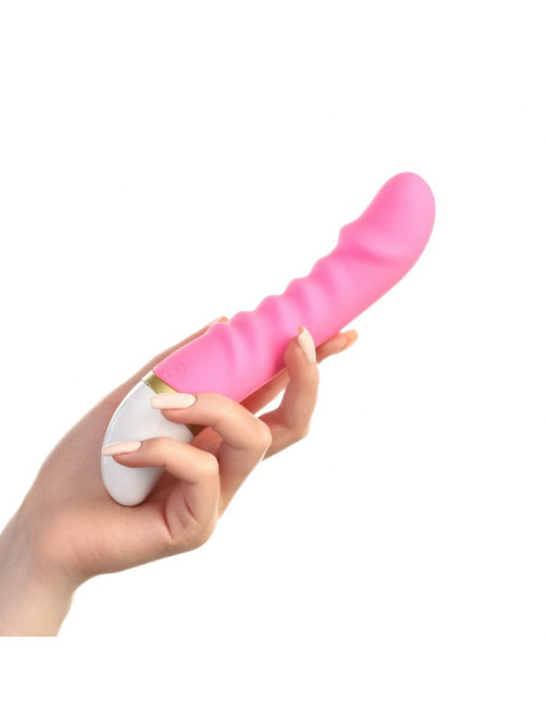 Вибратор со стимуляцией точки G, 19×3.5 см, розовый