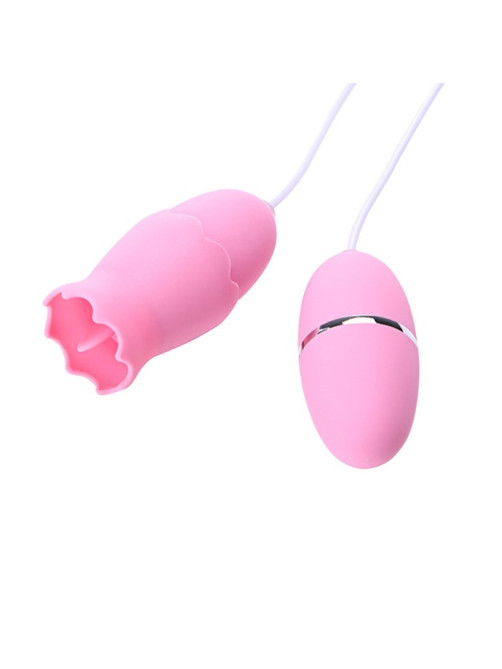 Виброяйца с насадкой для сосков и клитора, 12 режимов, USB, силикон, розовый