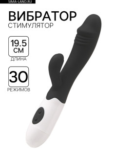Вибратор-кролик, стимулятор клитора и точки G, чёрный