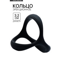 Эрекционное кольцо, софт-силикон, d=32 мм, черный