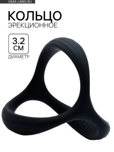 Эрекционное кольцо, софт-силикон, d=32 мм, черный