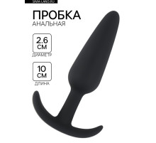Анальная пробка конус, софт-силикон, 26×100 мм, черный