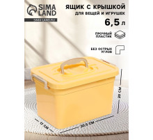 Контейнер для хранения с крышкой, объем 6.5 л, цвет бежевый