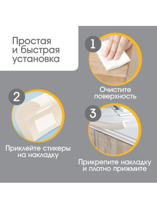 Лента защитная для углов мебели, 2 м, ширина 2.3 см, L-профиль, цвет бежевый, Крошка Я
