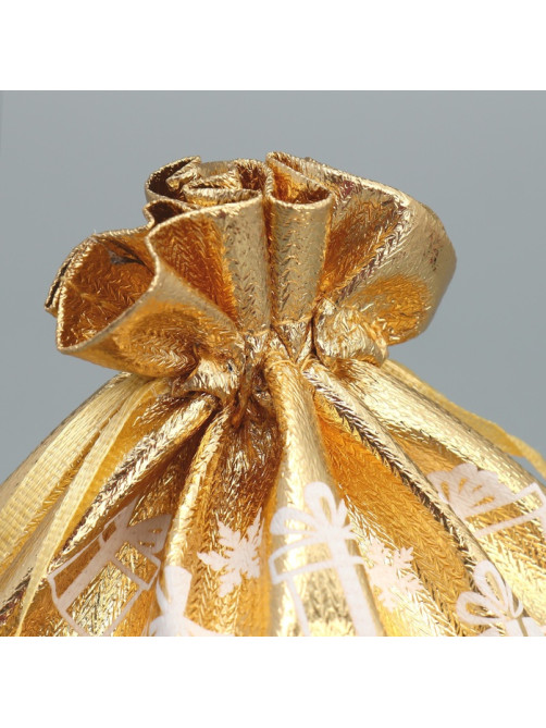Мешочек подарочный новогодний парча «Желания исполняются», 16×24 см ± 1.5 см