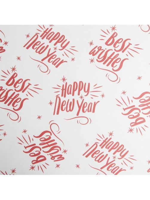 Бумага упаковочная крафтовая «Happy new year», 70×100 см