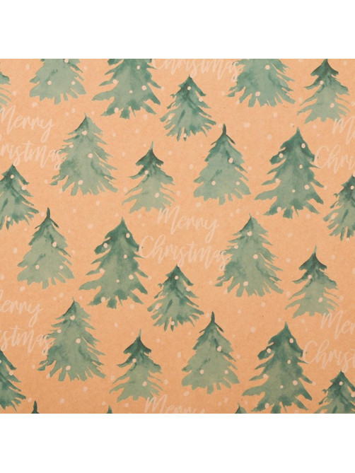 Бумага упаковочная бурый крафт Merry christmas, 50×70 см