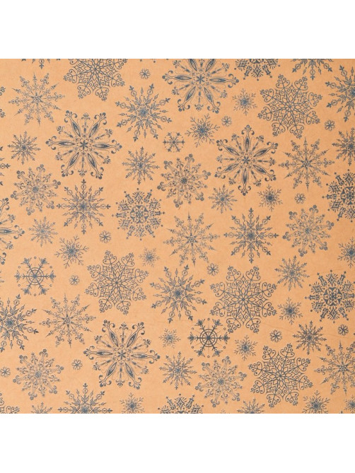 Бумага упаковочная бурый крафт «Снежинки», 50×70 см