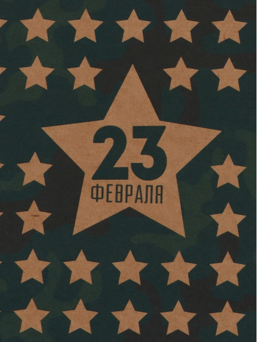 Бумага упаковочная крафт «Звёзды 23 февраля», 50×70 см