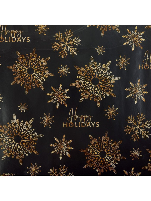 Упаковочная бумага на новый год Happy holidays, 50×70 см, глянцевая