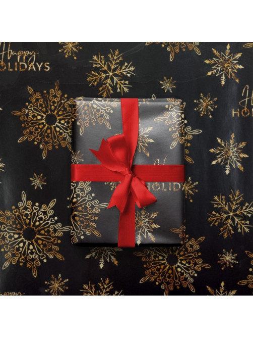 Упаковочная бумага на новый год Happy holidays, 50×70 см, глянцевая