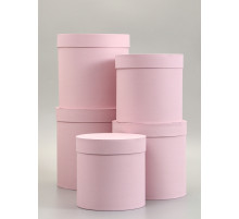 Набор круглых коробок 5 в 1 «Краски», пыльная роза, 25×25×25 - 19×19×19 см