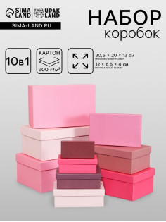 Набор подарочных коробок 10 в 1 «Лаванда», 30.5×20×13 - 12×6.5×4 см
