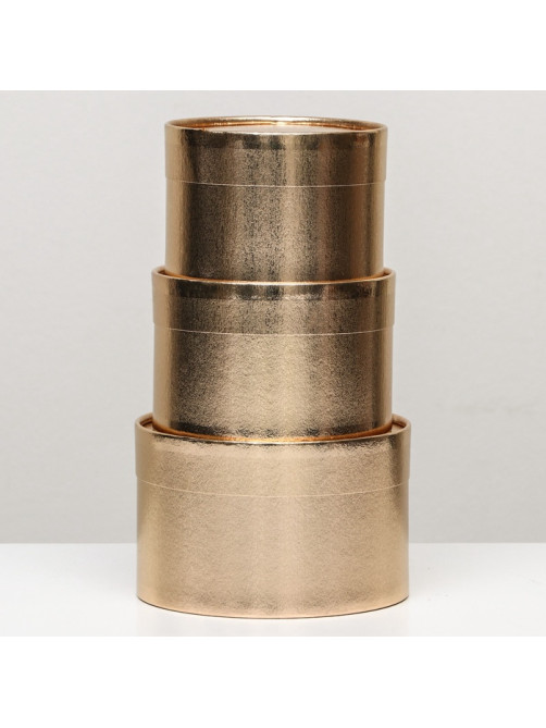 Набор подарочных коробок 3 в 1, завальцованные, золотой, 16×10 см, 14×9 см, 13×8.5 см