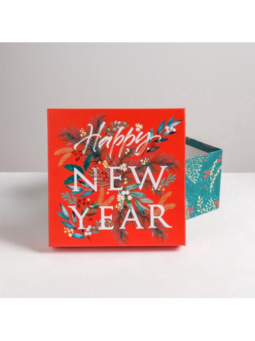 Набор подарочных коробок 6 в1 Happy new year, 10×10×6 - 20×20×11 см, Новый год